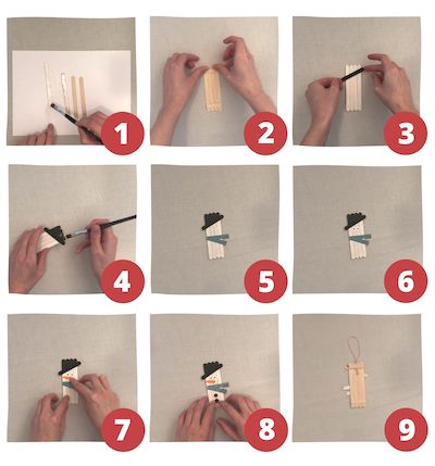 How To Make Lolly Stick Christmas Ornaments Snowman